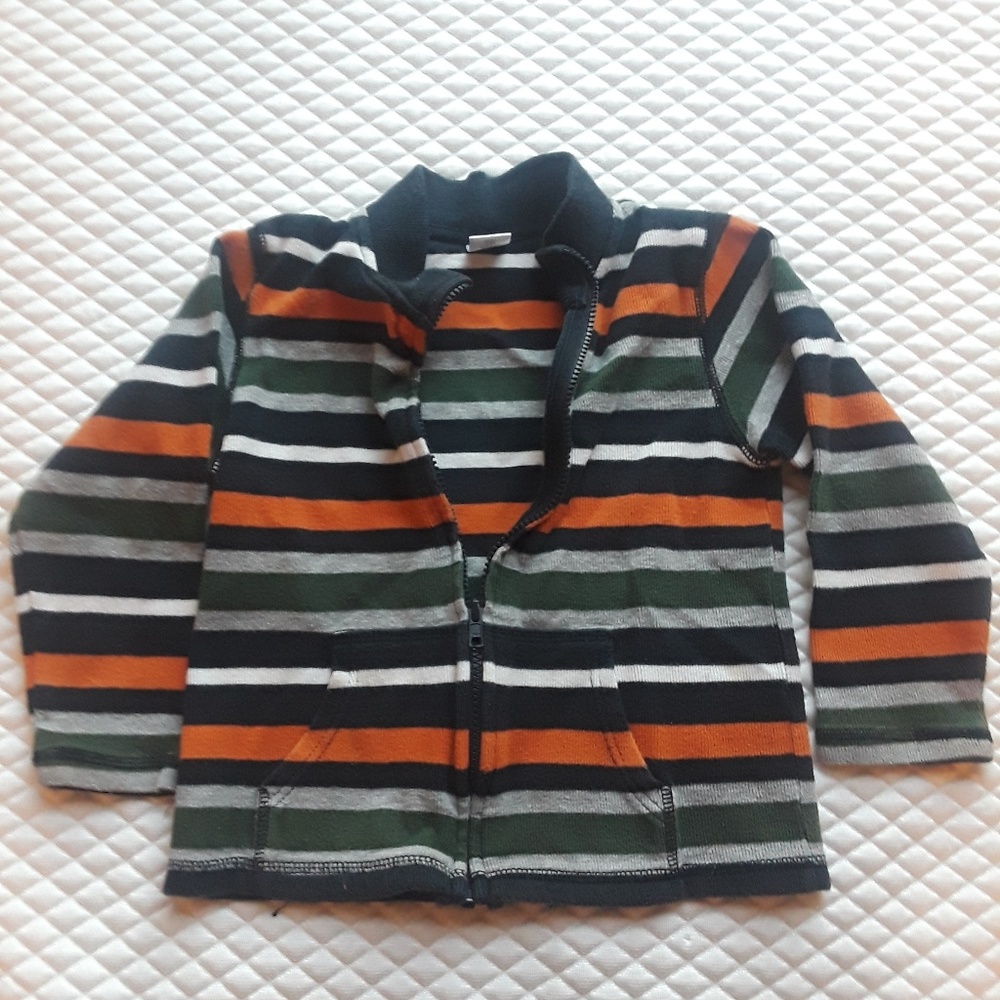 Gymboree: 4T Boys Striped Zipper Shirt with collar